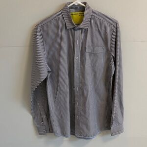 Descendant of Thieves Men's Striped Blue and White Shirt